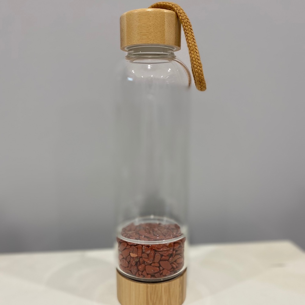 Crystal healing water bottle- Red Jasper